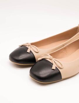 Bailarina Unisa Belle Beige-Negro de Mujer