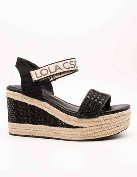 Sandalia Lola Casademunt 2405034 Negro-Crudo de Mujer