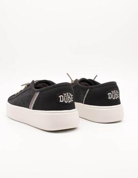 Deportivo Hey Dude Cody Heathered Knit Mesh Black de Mujer