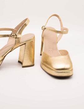 Zapato Wonders H-5932 laminato oro de Mujer