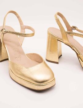 Zapato Wonders H-5932 laminato oro de Mujer