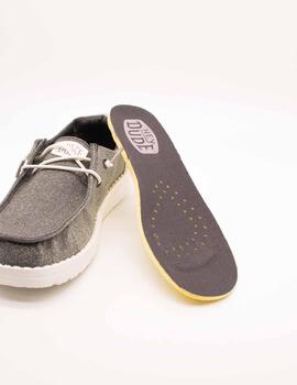 Zapato Hey Dude Wendy Metallic Sparkle Charcoal de Mujer