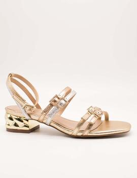 Sandalia Exé KATY-237 Metallic Gold Silver de Mujer