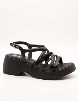 Sandalia 24HRS 26024 Dollaro Negro de Mujer