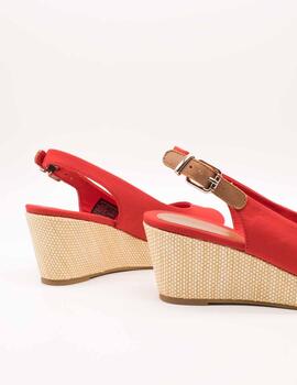 Sandalia Tommy Hilfiger FW04788-XND Fierce Red de Mujer