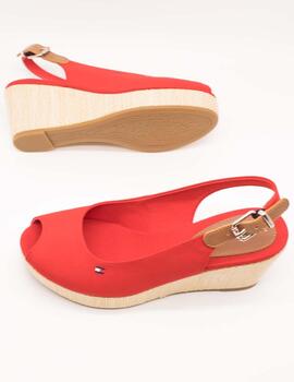 Sandalia Tommy Hilfiger FW04788-XND Fierce Red de Mujer