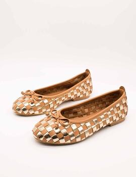 Zapato Miuxa Hola Camel-Oro de Mujer