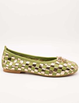Zapato Miuxa Hola Verde-Oro de Mujer
