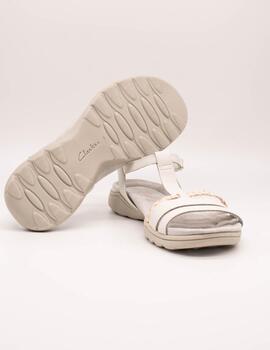 Sandalia Clarks 26171126 Amanda Tealite White Leath