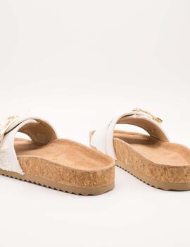 Sandalia Colors Of California BIO503 Blanco de Mujer
