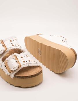Sandalia Colors Of California BES41 Blanco de Mujer