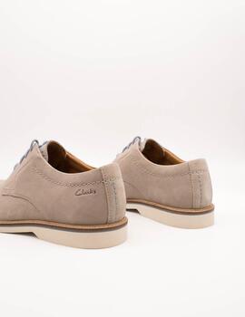 Zapato Clarks 26176084 Atticus LTLace Grey Nubuck de Hombre