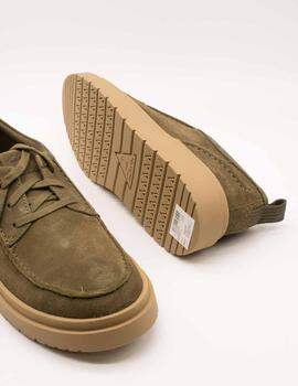 Zapato Clarks 26180869 Polden Moc Olive Suede de Hombre