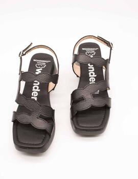 Sandalia Wonders D-1020 Wild Negro de Mujer