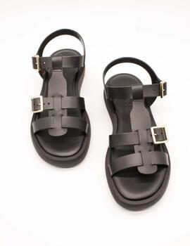 Sandalia Wonders AB-1012 Combi Negro de Mujer