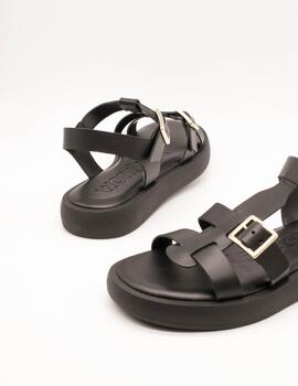 Sandalia Wonders AB-1012 Combi Negro de Mujer
