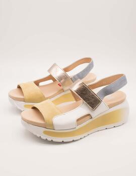 Sandalia Callaghan 35200 Pesca Crema de Mujer
