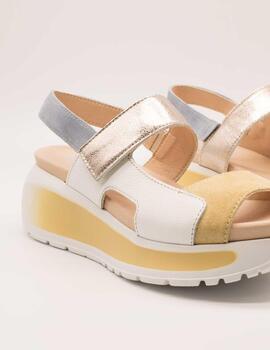 Sandalia Callaghan 35200 Pesca Crema de Mujer