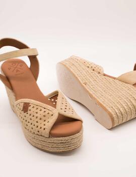 Esparto Popa Benisa Picado Beige Serraje de Mujer