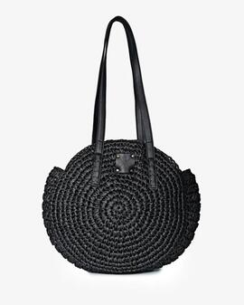 Bolso Popa Luciana Rafia Negro