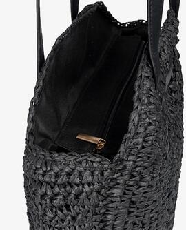 Bolso Popa Luciana Rafia Negro