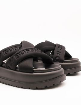 Sandalia Buffalo 1602277 Palma Cross Negro de Mujer