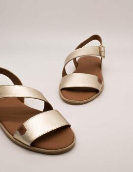 Sandalia Popa Leyte Laminado Oro de Mujer