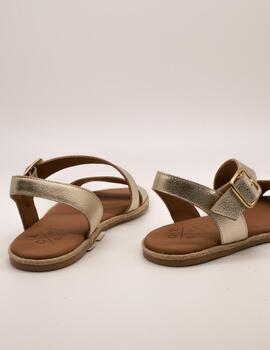 Sandalia Popa Leyte Laminado Oro de Mujer