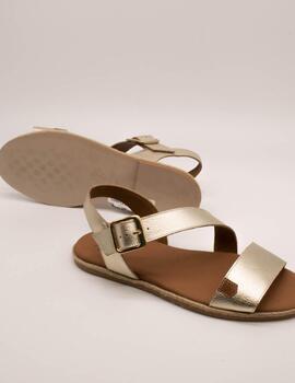 Sandalia Popa Leyte Laminado Oro de Mujer