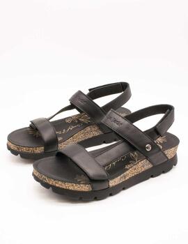 Sandalia Panama Jack Selma B4 Napa Negro de Mujer