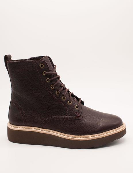 Botin Clarks Trace Pine Burgundy Leather de mujer