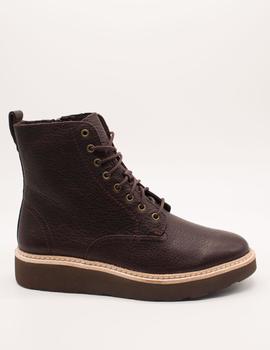 Botin Clarks Trace Pine  Burgundy Leather de mujer.