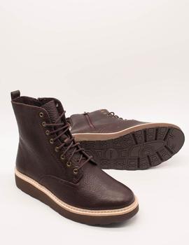 Botin Clarks Trace Pine  Burgundy Leather de mujer.