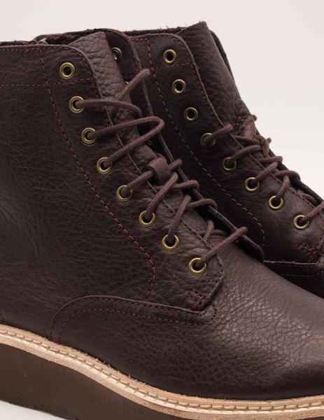 Botin Trace Pine Burgundy Leather de mujer.