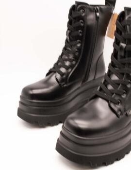 Bota Buffalo B25000162 Jupiter Lace Up Mid Black de Mujer