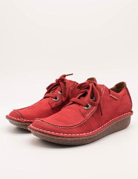 Zapato Clarks Funny Dream red nubuck de mujer.