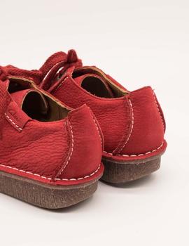 Zapato Clarks Funny Dream red nubuck de mujer.
