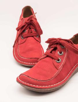 Zapato Clarks Funny Dream red nubuck de mujer.