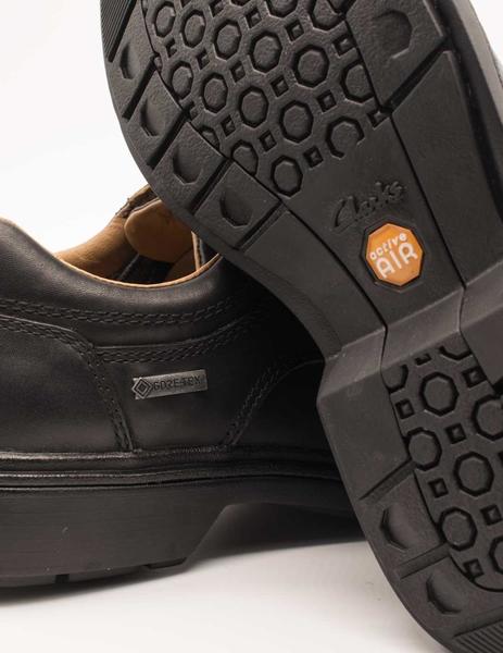 Clarks Rockie Lo GTX 203186077 - Zapatos de Cordones de Cuero para Hombre,  Color Negro, Talla 45