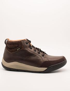 Botín Clarks AshcombeMidGTX dark brown de hombre.