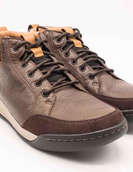 Botín Clarks AshcombeMidGTX dark brown de hombre.