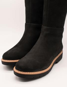 Bota Clarks WitcombeskyGTX black nubuck de mujer.