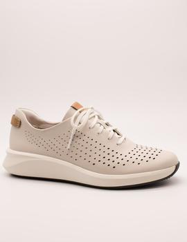 Zapato Clarks Un Rio Tie White Leather de mujer.