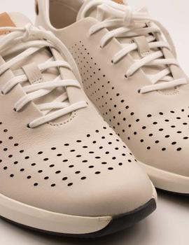 Zapato Clarks Un Rio Tie White Leather de mujer.