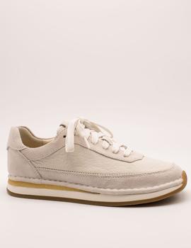 Zapato Clarks CraftRun Lace White Suede Combi de mujer.
