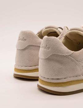 Zapato Clarks CraftRun Lace White Suede Combi de mujer.
