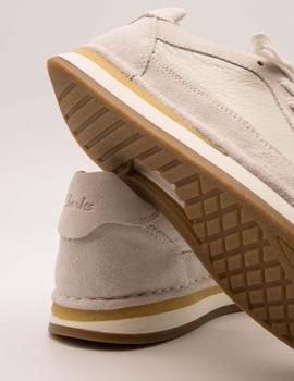 Zapato Clarks CraftRun Lace White Suede Combi de mujer.