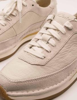 Zapato Clarks CraftRun Lace White Suede Combi de mujer.