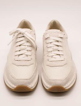 Zapato Clarks CraftRun Lace White Suede Combi de mujer.