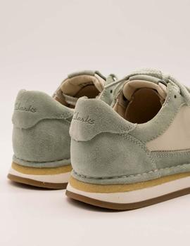 Zapato Clarks CraftRun Lace Mint Green Combi de mujer.